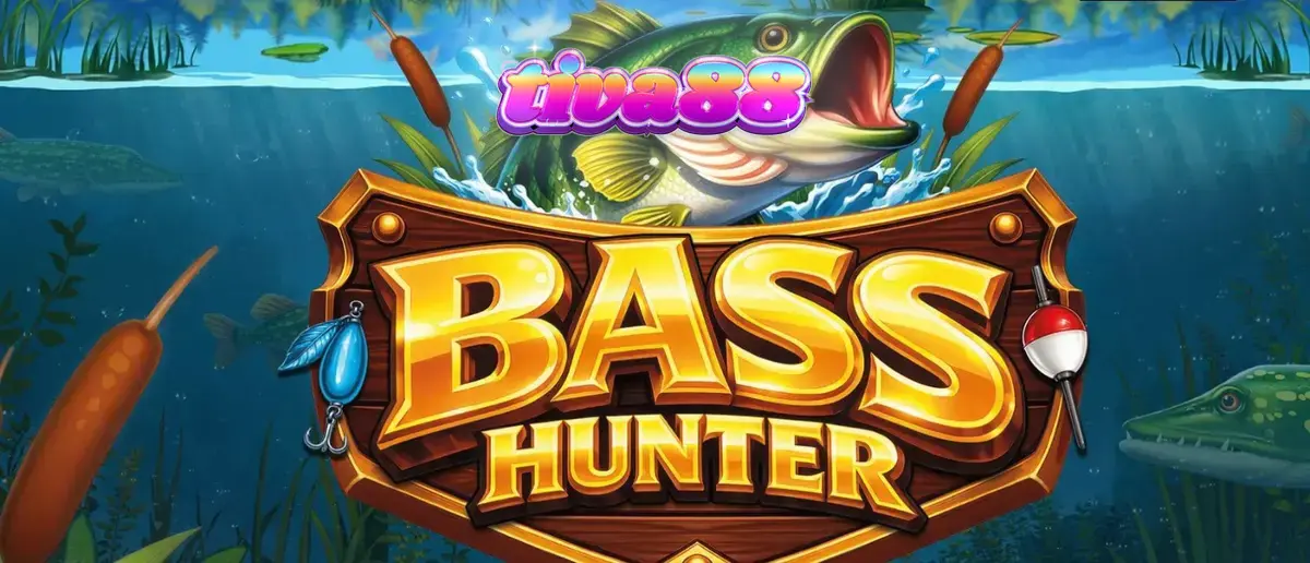 Tampilan visual slot Bass Hunter dengan latar belakang danau Nordic yang tenang